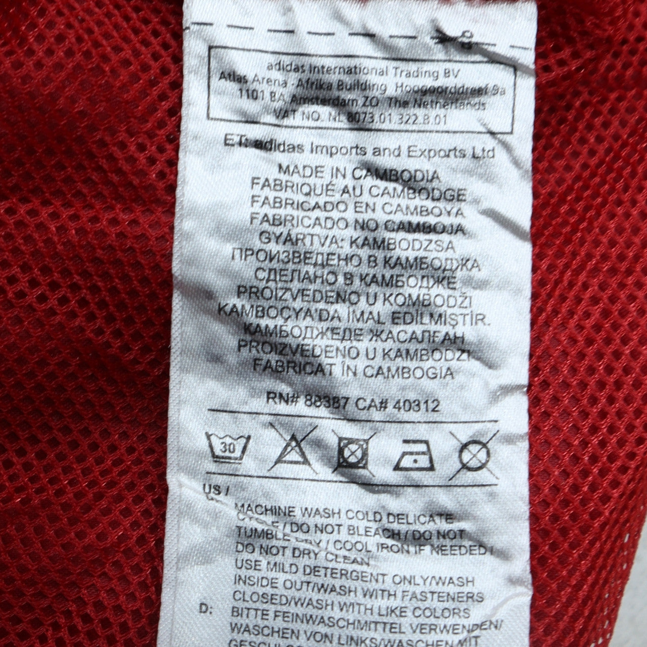 adidas Mens Red XS Lightweight Hooded Windbreaker Jacket