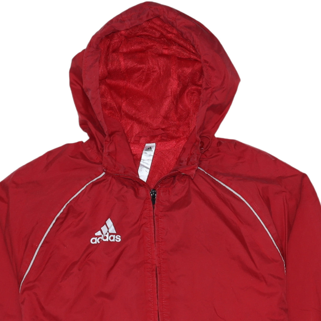 adidas Mens Red XS Lightweight Hooded Windbreaker Jacket