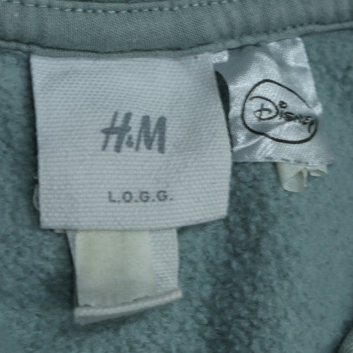 H&M Disney Women's Green Pullover Hoodie Size 12 Mickey Logo