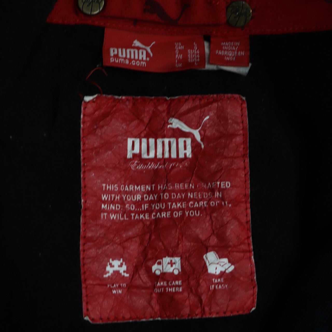 Puma Men's Black Military Cotton Jacket L Regular Fit