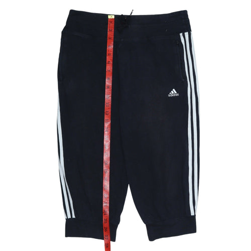 Adidas Womens Black Size 14 Performance Athletic 3-Stripes Shorts