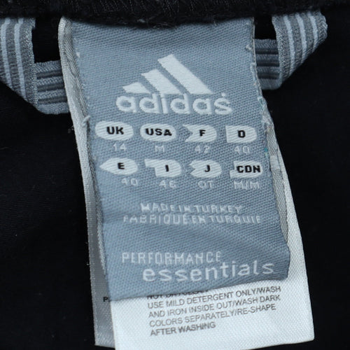 Adidas Womens Black Size 14 Performance Athletic 3-Stripes Shorts