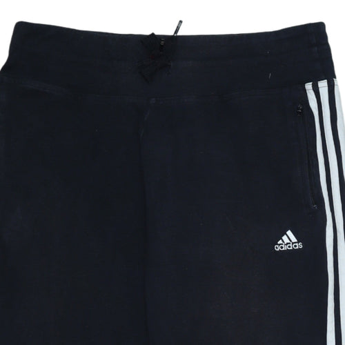 Adidas Womens Black Size 14 Performance Athletic 3-Stripes Shorts