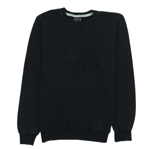 Kenzo Mens Black Embroidered Tiger Crew Neck Sweatshirt Size S