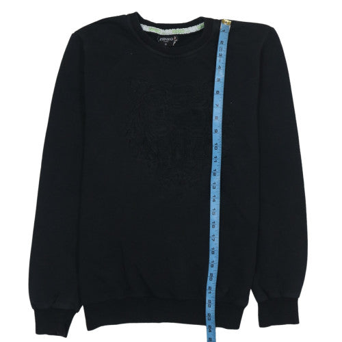 Kenzo Mens Black Embroidered Tiger Crew Neck Sweatshirt Size S