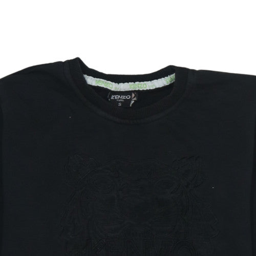 Kenzo Mens Black Embroidered Tiger Crew Neck Sweatshirt Size S