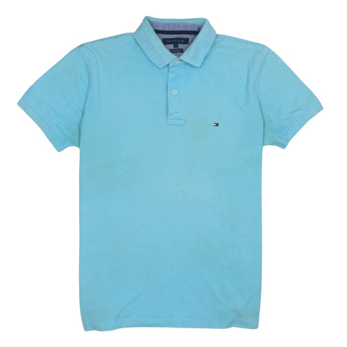 Tommy Hilfiger Men's Blue L Cotton Polo Shirt Classic Casual