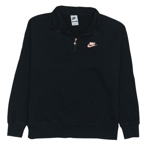 Nike Womens Black Oversized 1/4 Zip Sweatshirt Size S