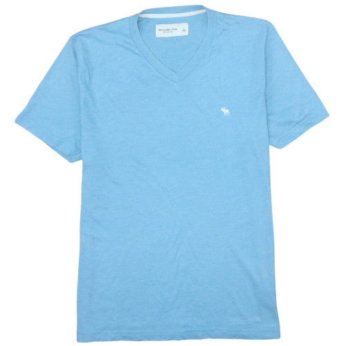 Abercrombie & Fitch Men Blue V-Neck Cotton Blend T-Shirt Size L
