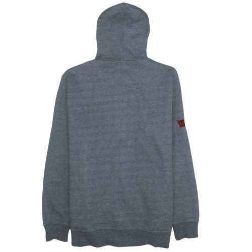 Levi's Mens Grey Full Zip Hoodie M Cotton Logo Sweatshirt