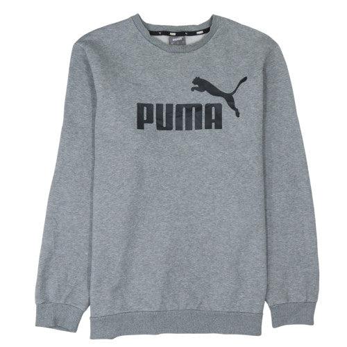 Puma Mens Grey Crew Neck Logo Sweatshirt L Regular Fit
