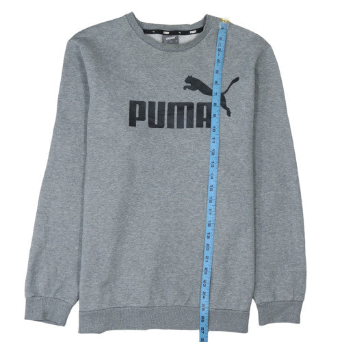 Puma Mens Grey Crew Neck Logo Sweatshirt L Regular Fit