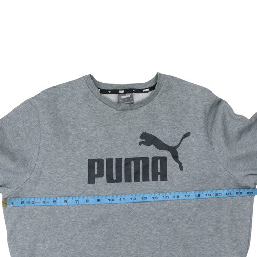 Puma Mens Grey Crew Neck Logo Sweatshirt L Regular Fit