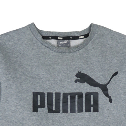 Puma Mens Grey Crew Neck Logo Sweatshirt L Regular Fit