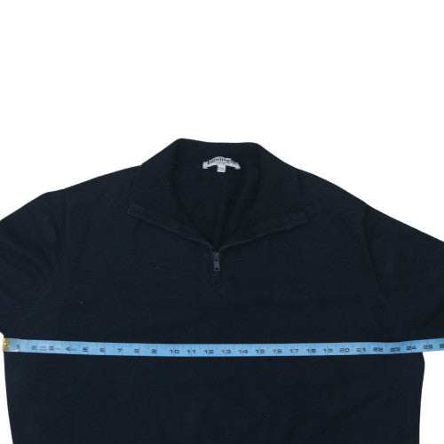 Lambretta Men's Black 3XL 1/4 Zip Cotton Knit Jumper