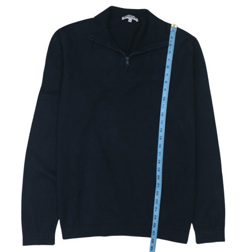 Lambretta Men's Black 3XL 1/4 Zip Cotton Knit Jumper