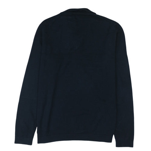 Lambretta Men's Black 3XL 1/4 Zip Cotton Knit Jumper