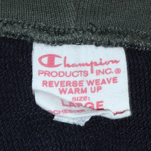 Champion Men's Green & Black Full Zip Logo Hoodie Size L