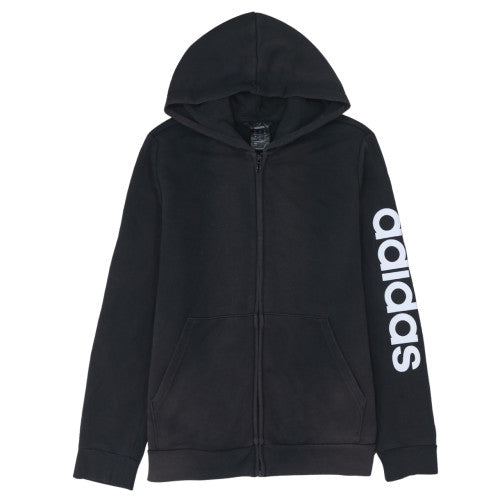 Adidas Womens Black XL Full Zip Hoodie Sweatshirt with Logo Sleeve