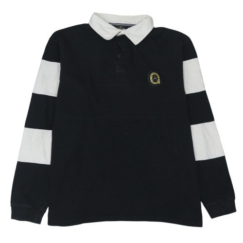 Guinness Men's Black 2XL Striped Rugby Pullover Sweatshirt