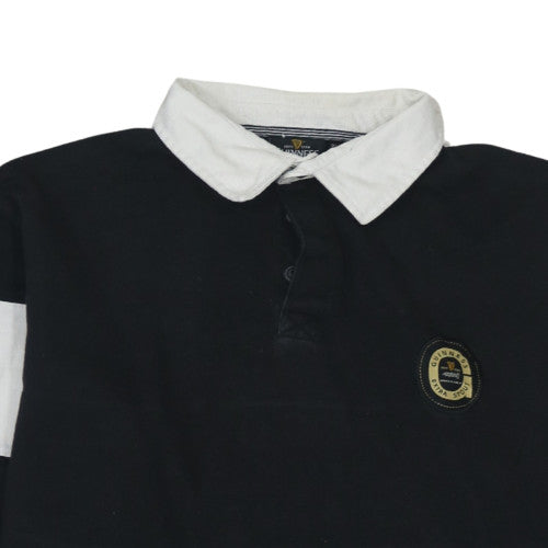 Guinness Men's Black 2XL Striped Rugby Pullover Sweatshirt