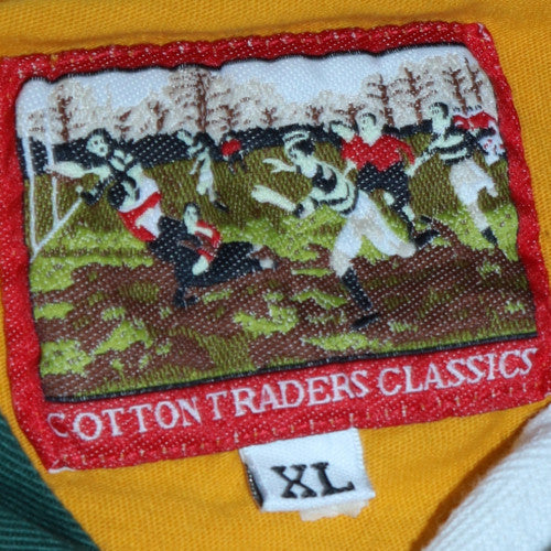 Cotton Traders Men's Yellow XL Pullover Rugby Sweatshirt