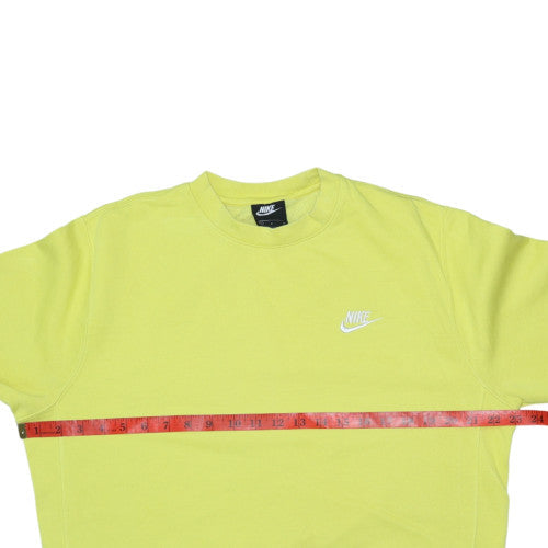 Nike Women's Yellow Crew Neck Pullover Sweatshirt Size M Cotton Blend