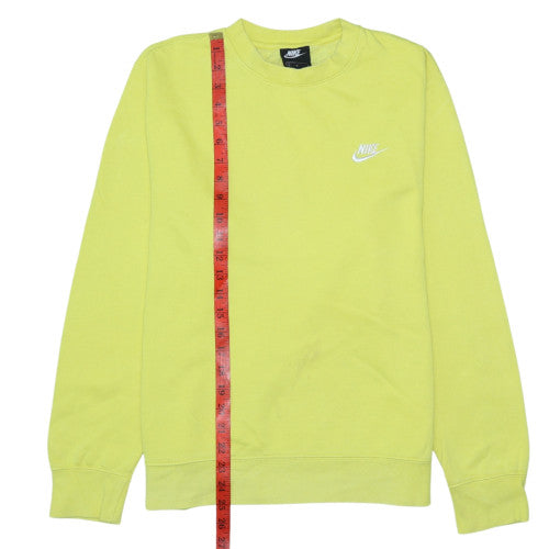Nike Women's Yellow Crew Neck Pullover Sweatshirt Size M Cotton Blend