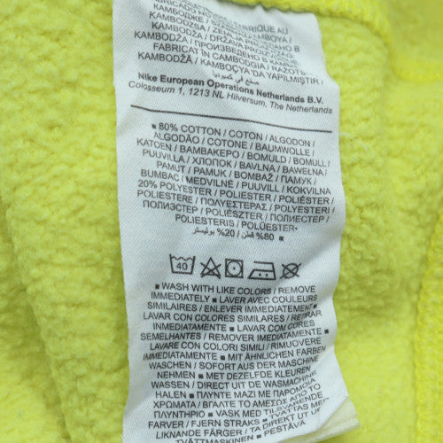 Nike Women's Yellow Crew Neck Pullover Sweatshirt Size M Cotton Blend