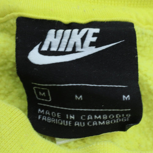 Nike Women's Yellow Crew Neck Pullover Sweatshirt Size M Cotton Blend
