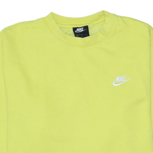 Nike Women's Yellow Crew Neck Pullover Sweatshirt Size M Cotton Blend