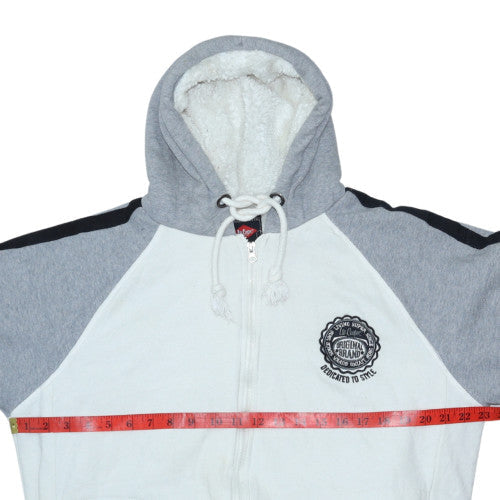 Lee Cooper Men's Grey Full Zip Hoodie Medium Fleece Lined