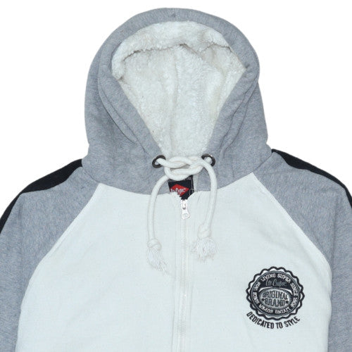 Lee Cooper Men's Grey Full Zip Hoodie Medium Fleece Lined