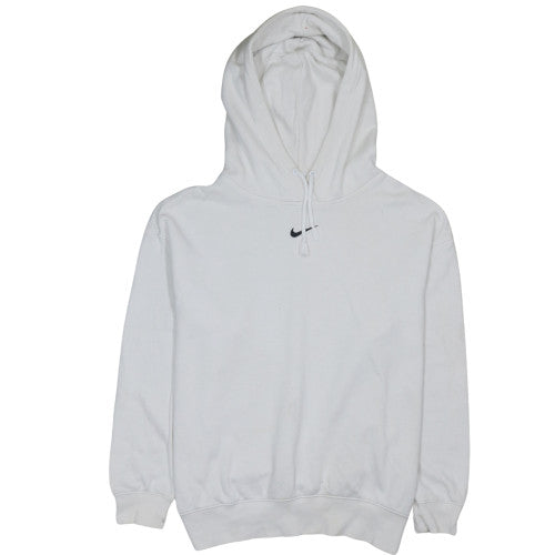 Nike Men's White Pullover Hoodie Small Logo Fleece Sweatshirt