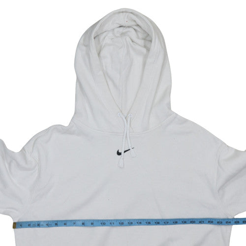 Nike Men's White Pullover Hoodie Small Logo Fleece Sweatshirt