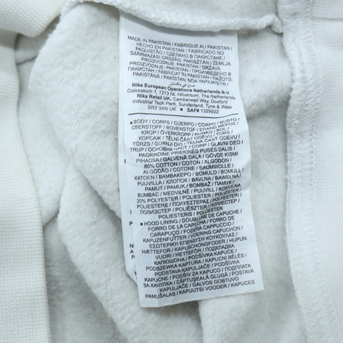 Nike Men's White Pullover Hoodie Small Logo Fleece Sweatshirt