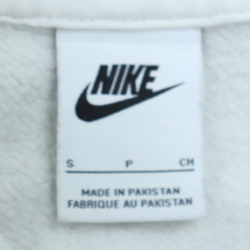Nike Men's White Pullover Hoodie Small Logo Fleece Sweatshirt