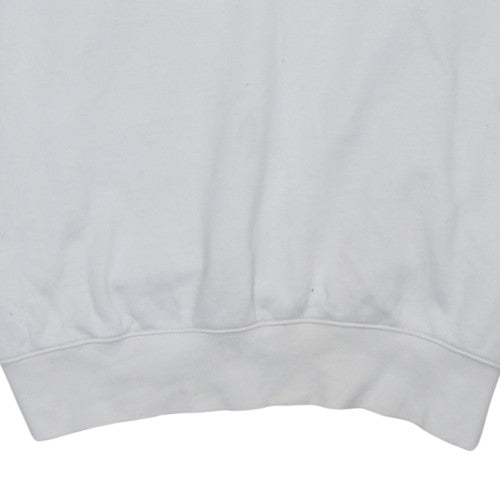 Nike Men's White Pullover Hoodie Small Logo Fleece Sweatshirt