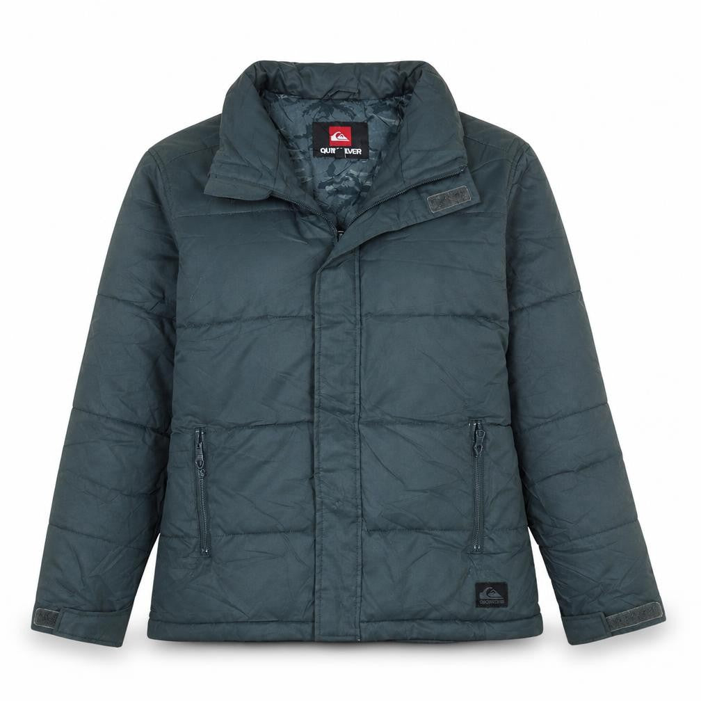 Quiksilver Women’s Grey Puffer Jacket Size 14 Hooded Mid-Length