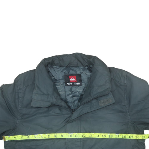 Quiksilver Women’s Grey Puffer Jacket Size 14 Hooded Mid-Length