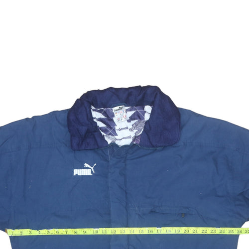Puma Men's Blue Medium Parka Coat Winter Lined Full Zip