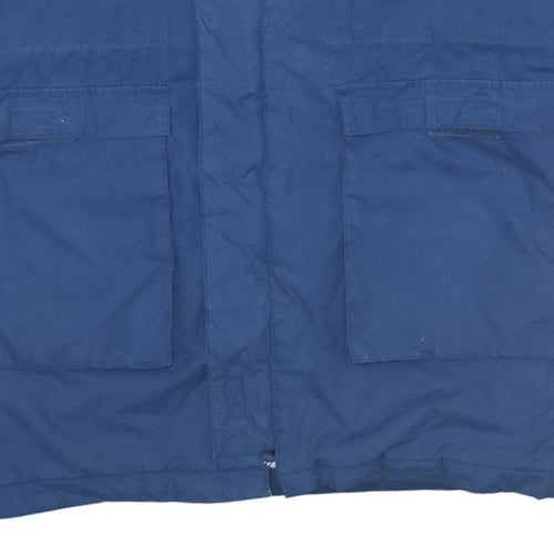 Puma Men's Blue Medium Parka Coat Winter Lined Full Zip