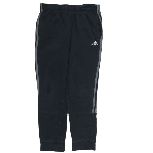 Adidas Mens Black Jogger Sweatpants M Cotton Blend Stripe Activewear
