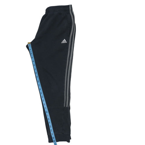 Adidas Mens Black Jogger Sweatpants M Cotton Blend Stripe Activewear