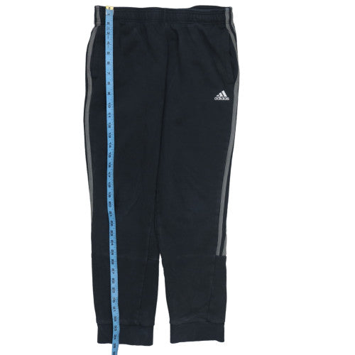 Adidas Mens Black Jogger Sweatpants M Cotton Blend Stripe Activewear