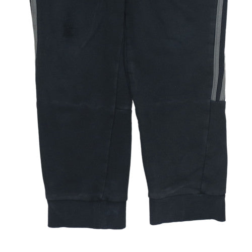 Adidas Mens Black Jogger Sweatpants M Cotton Blend Stripe Activewear