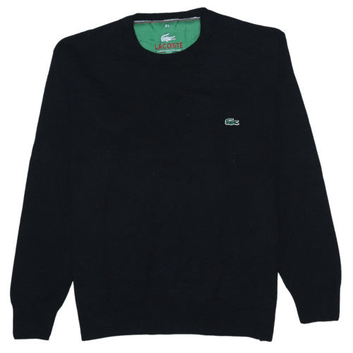 Lacoste Mens Black XL Cotton Crew Neck Long Sleeve Pullover Jumper