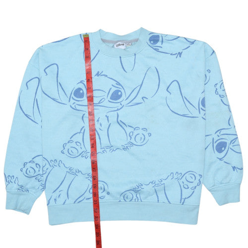Disney Women Blue Stitch Sweatshirt XL Crew Neck Pullover