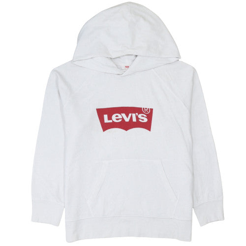 Levi's Men's White Pullover Hoodie M Logo Fleece Sweatshirt