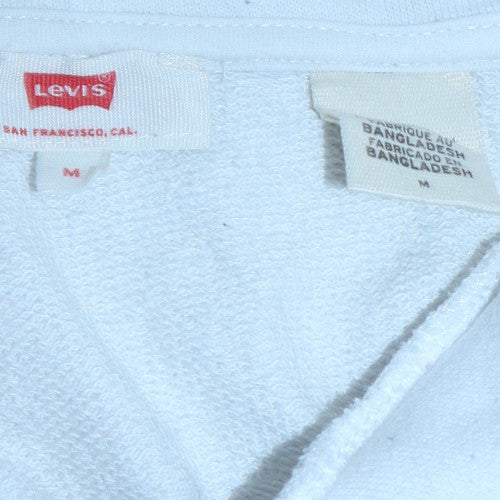Levi's Men's White Pullover Hoodie M Logo Fleece Sweatshirt